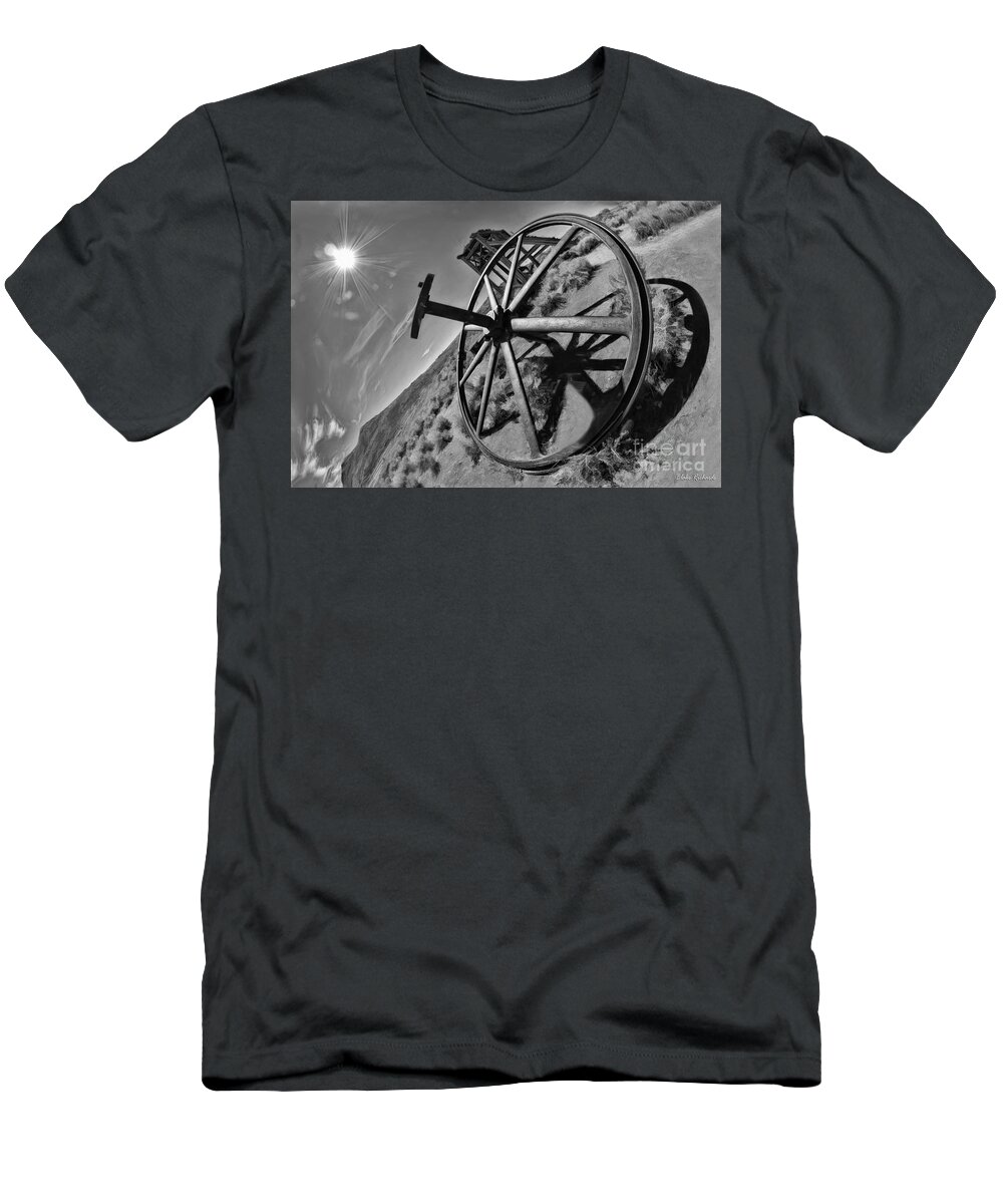  T-Shirt featuring the photograph Bodie Big Wheel by Blake Richards