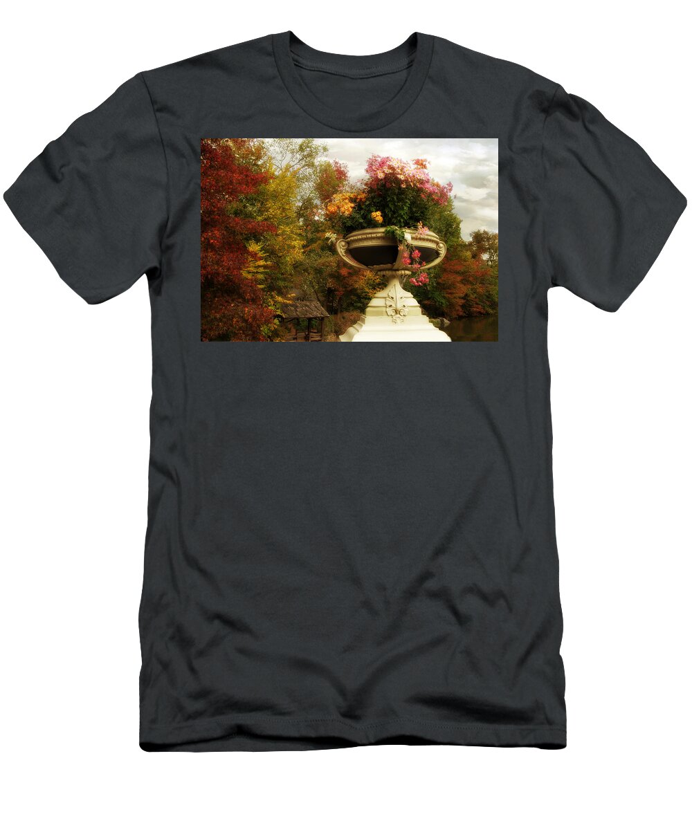 Nature T-Shirt featuring the photograph Bow Bridge Planter by Jessica Jenney