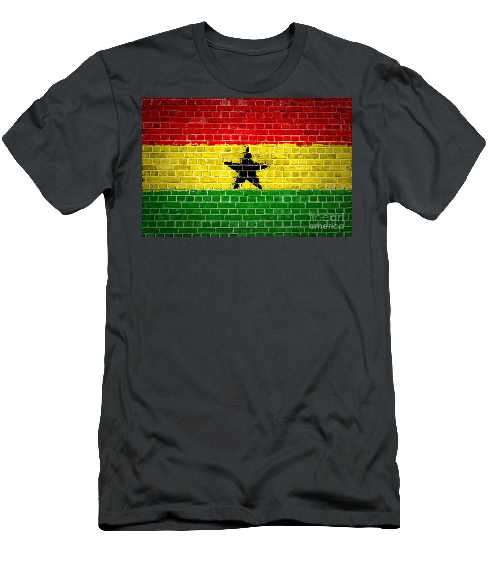 Ghana T-Shirt featuring the digital art Brick Wall Ghana by Antony McAulay