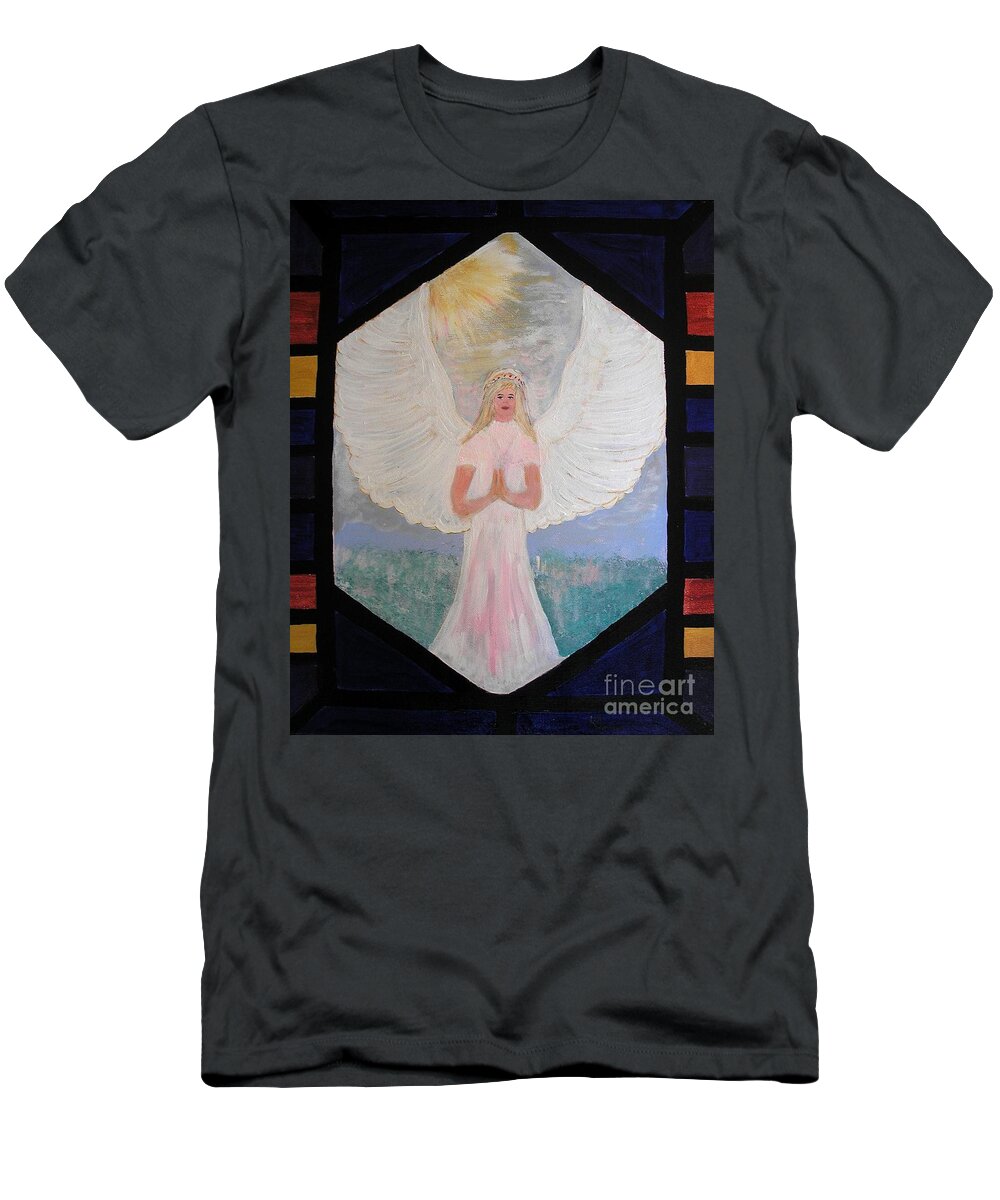 Bride Of Christ T-Shirt featuring the painting Angel in Prayer by Karen Jane Jones