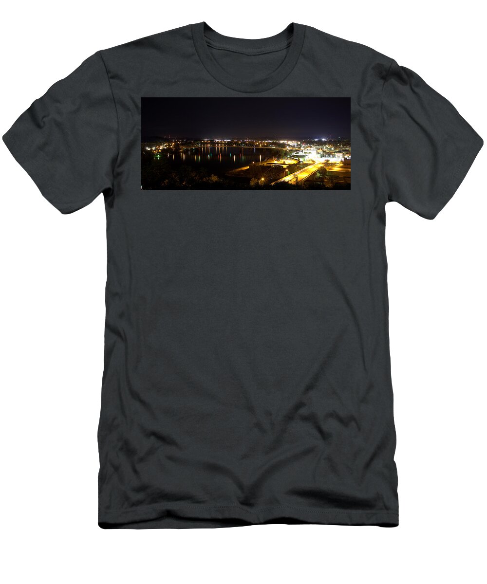 Parkersburg T-Shirt featuring the photograph Bridge at Night by Jonny D