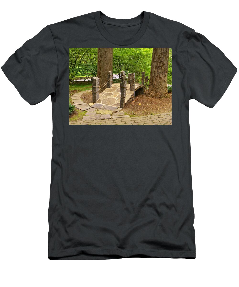 Bridge T-Shirt featuring the photograph Bridge to the Land of the Fairies by Jean Goodwin Brooks