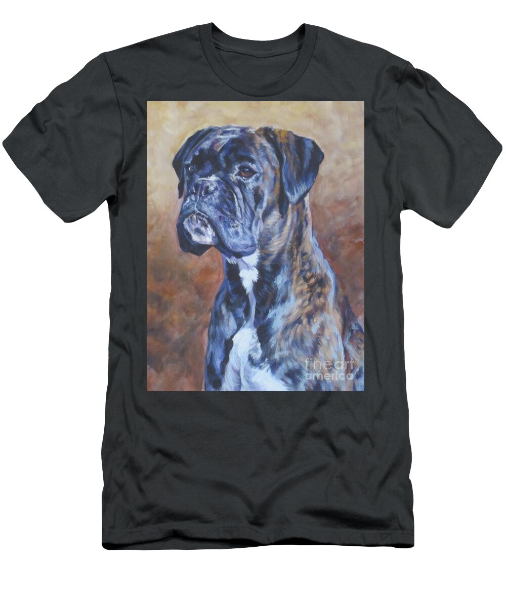 Boxer T-Shirt featuring the painting Brindle Boxer by Lee Ann Shepard