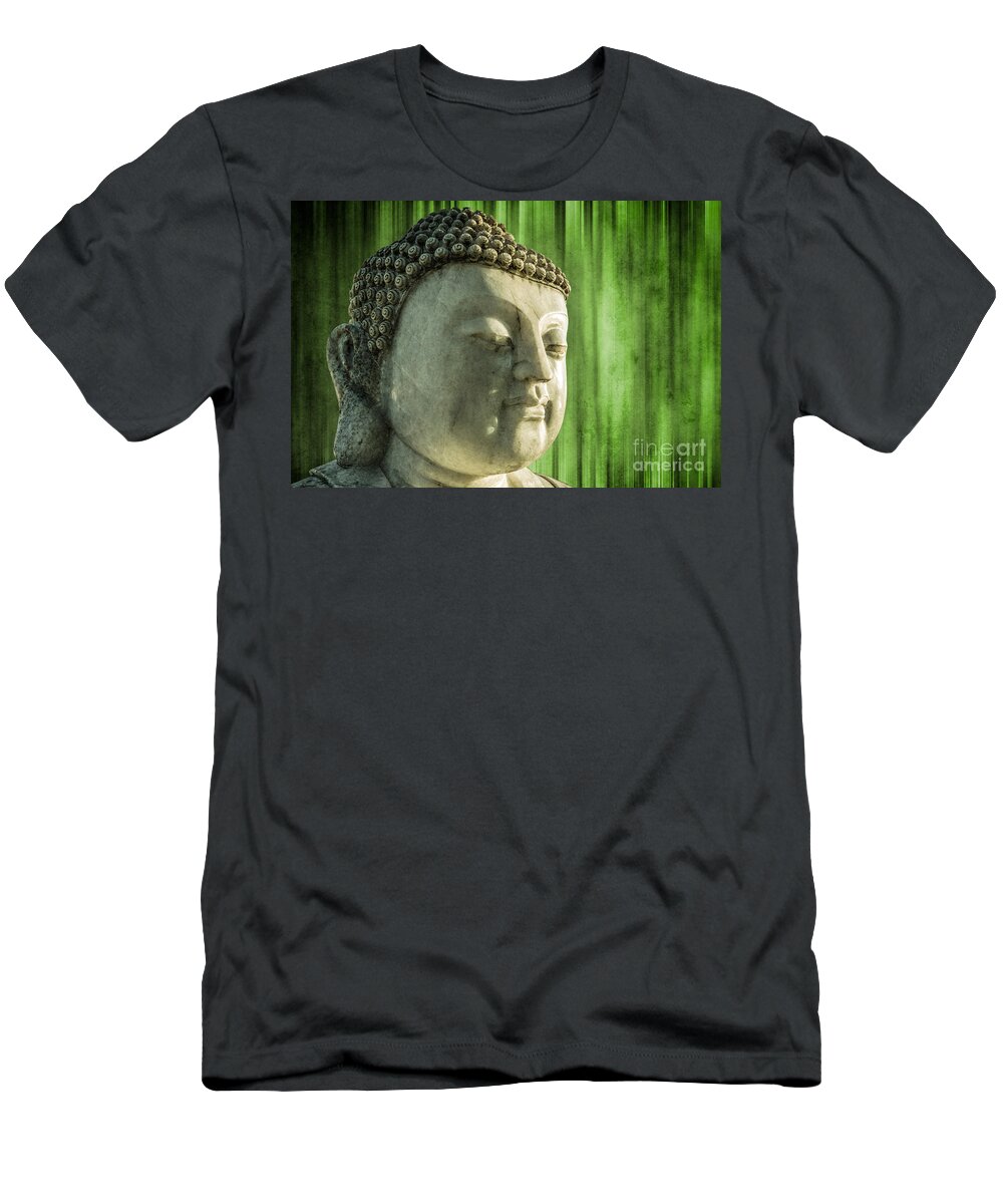 Statue T-Shirt featuring the photograph Buddha - bamboo by Hannes Cmarits