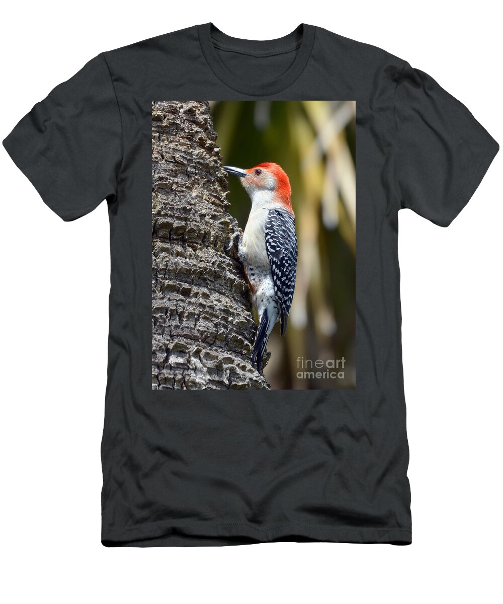 Woodpecker T-Shirt featuring the photograph Building A Home by Kathy Baccari