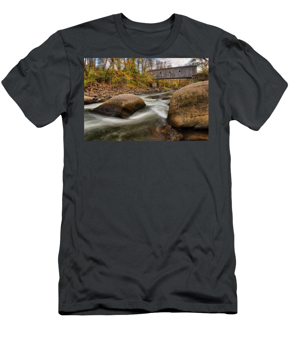 Bulls Bridge T-Shirt featuring the photograph Bulls Bridge Autumn by Bill Wakeley