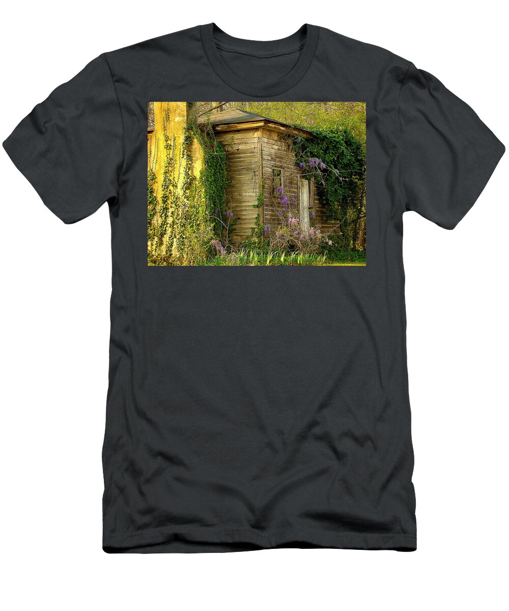 Fine Art T-Shirt featuring the photograph Cabin in the Back by Rodney Lee Williams