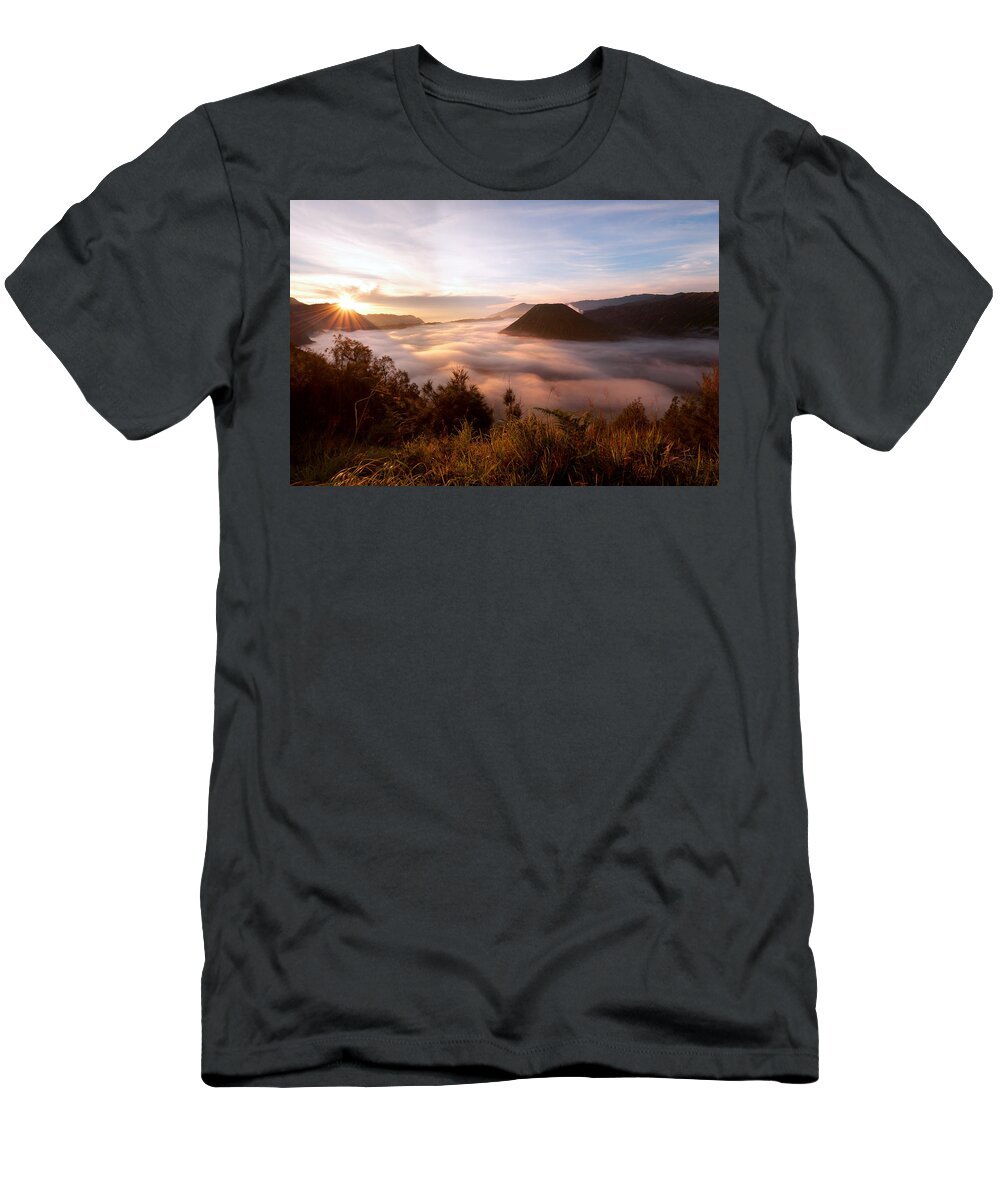 Mount Bromo T-Shirt featuring the photograph Caldera Sunrise by Andrew Kumler