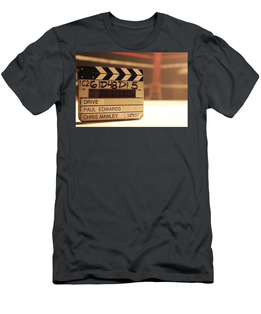 Camera Slate T-Shirt featuring the photograph Camera Slate from Drive by Micah May