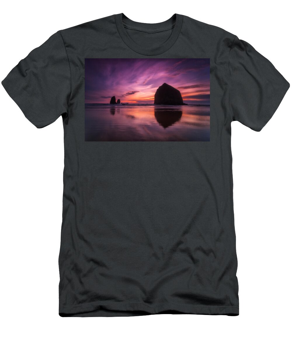 Sunset T-Shirt featuring the photograph Cannon Beach Dreams by Darren White