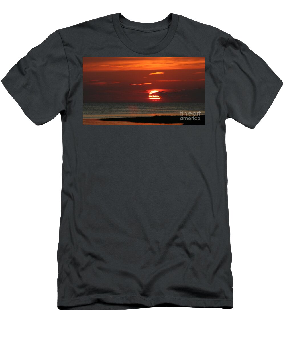Cape Cod Bay T-Shirt featuring the photograph Cape Cod Bay Sunset by Jim Gillen