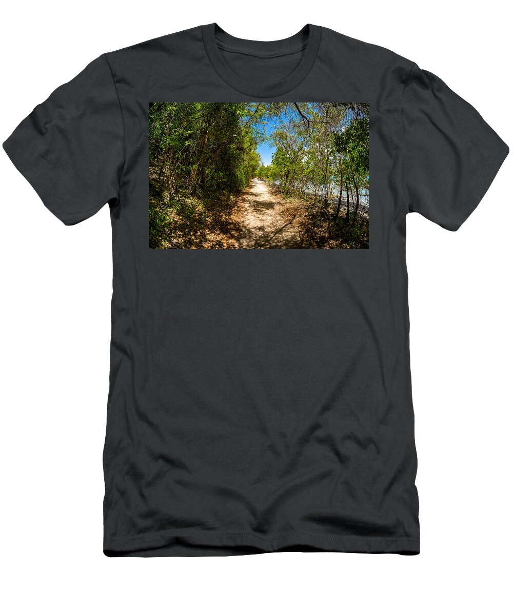Caribbean T-Shirt featuring the photograph Caribbean beach trail by Raul Rodriguez