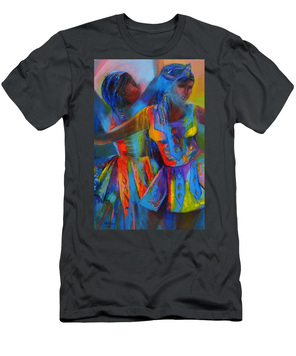 Abstract T-Shirt featuring the painting Carnival Masqueraders by Cynthia McLean