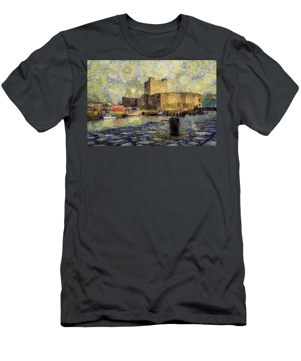 Carrickfergus T-Shirt featuring the photograph Starry Carrickfergus Castle by Nigel R Bell