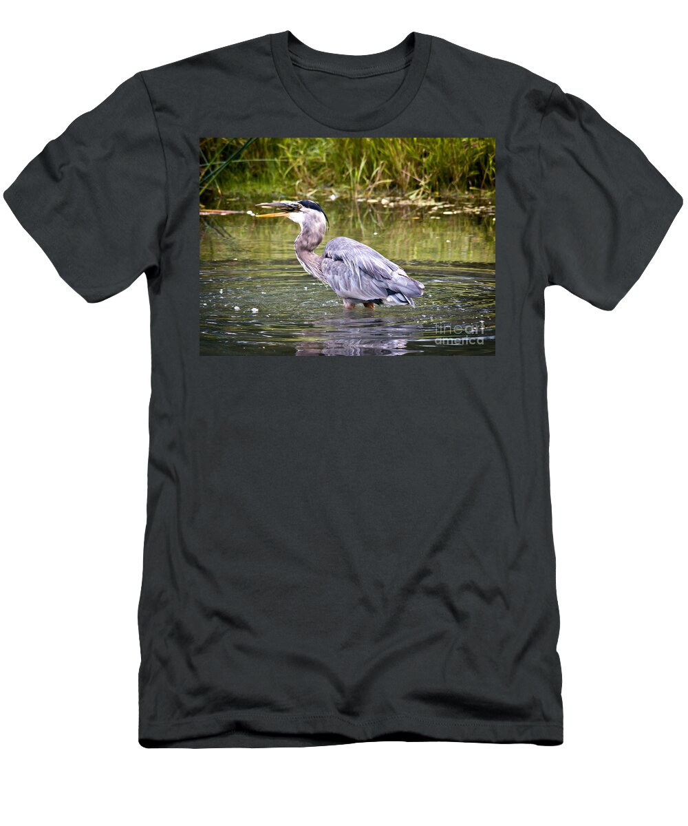  T-Shirt featuring the photograph Catching Fish by Cheryl Baxter
