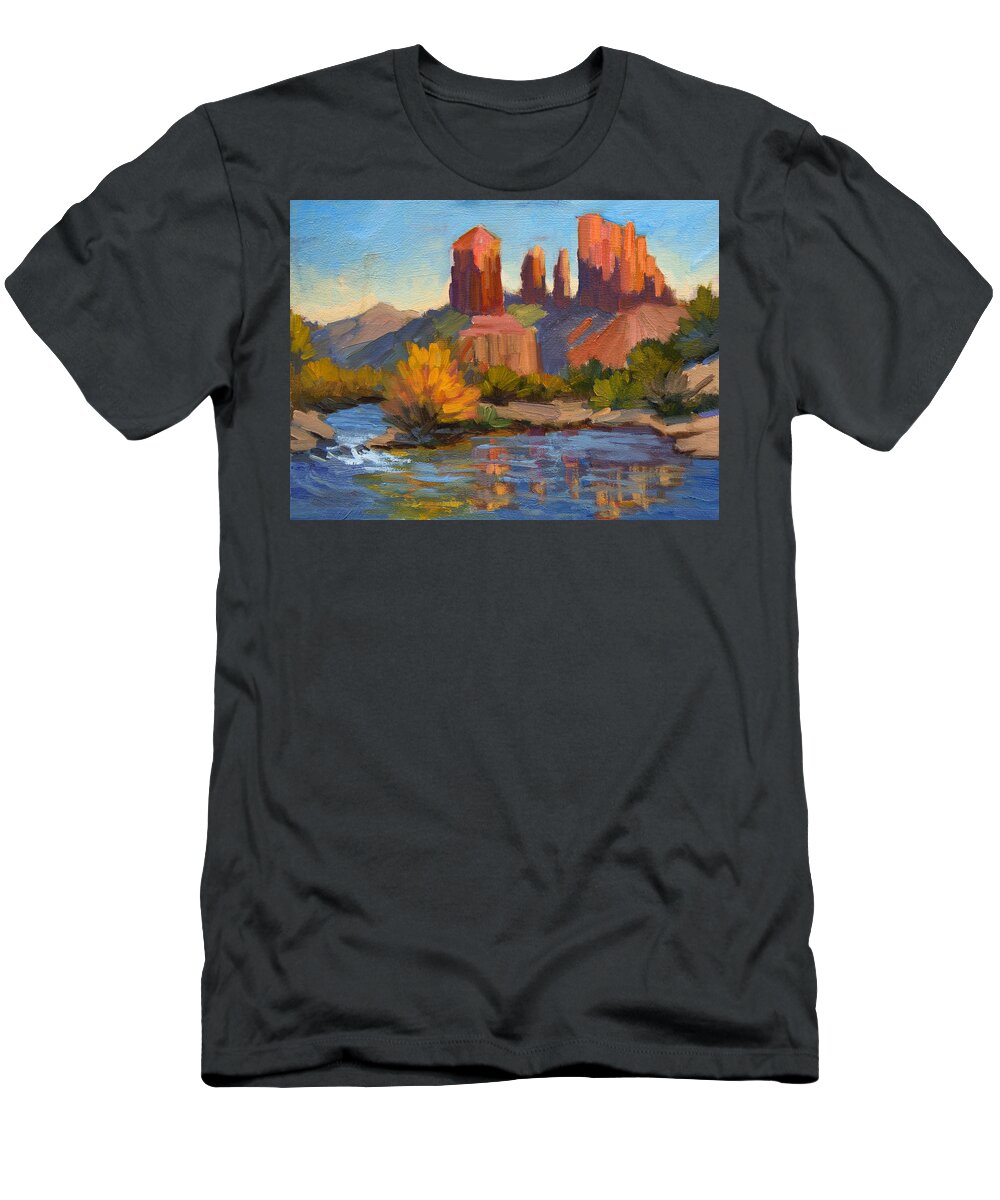 Cathedral Rock T-Shirt featuring the painting Cathedral Rock 2 by Diane McClary