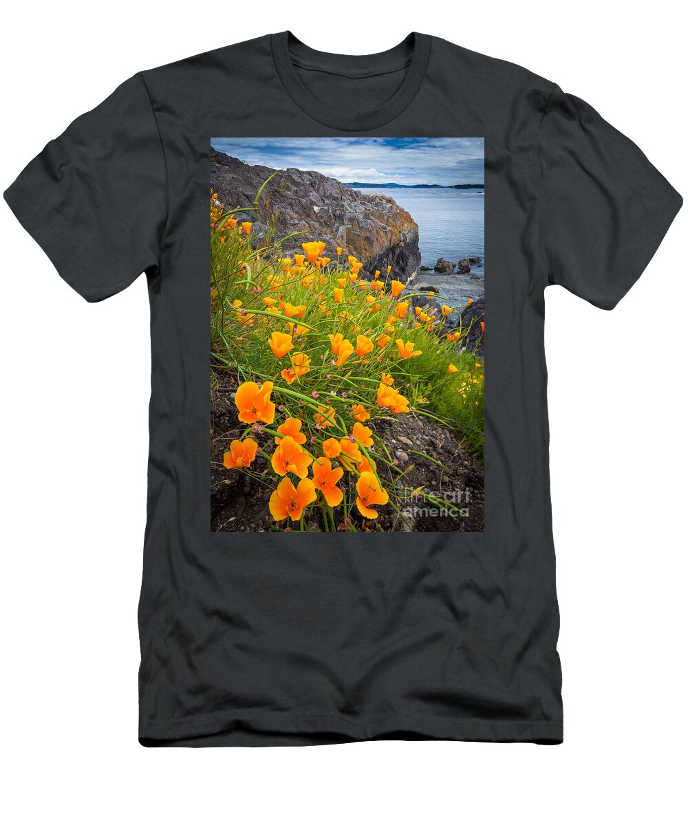 Beach T-Shirt featuring the photograph Cattle Point Poppies by Inge Johnsson