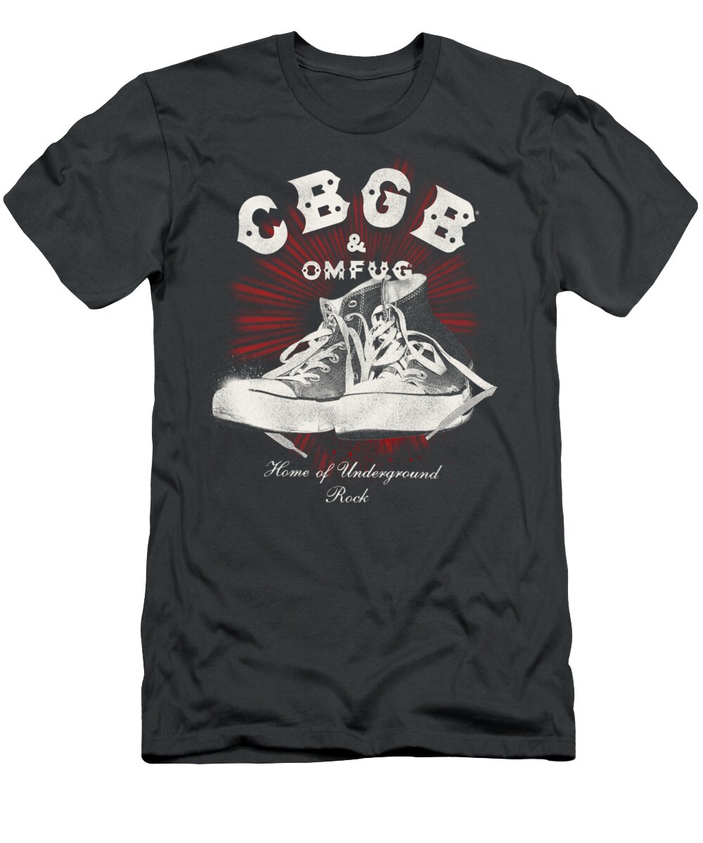  T-Shirt featuring the digital art Cbgb - High Tops by Brand A
