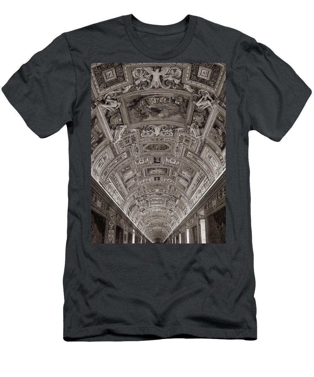 Vatican Museum T-Shirt featuring the photograph Ceiling of Hall of Maps by Michael Kirk