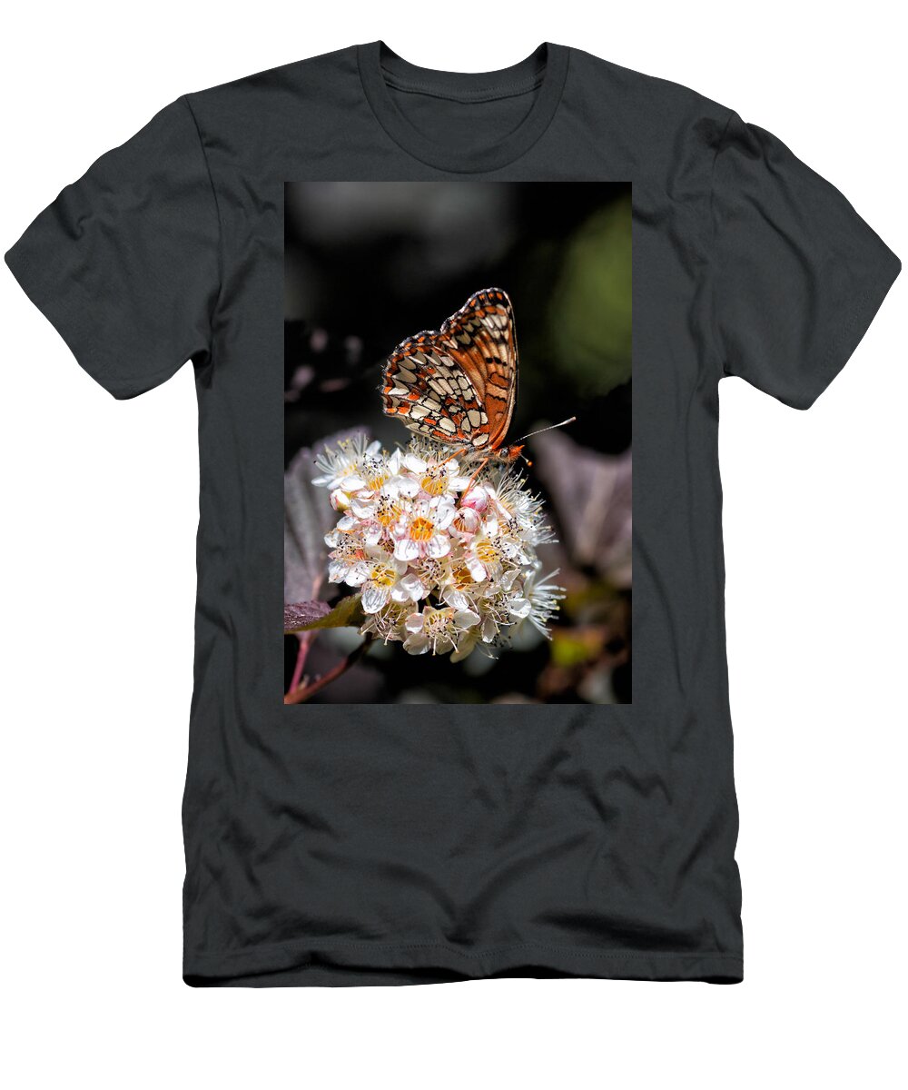 Edith's Checkerspot Butterfly T-Shirt featuring the photograph Checkerspot by Kathleen Bishop
