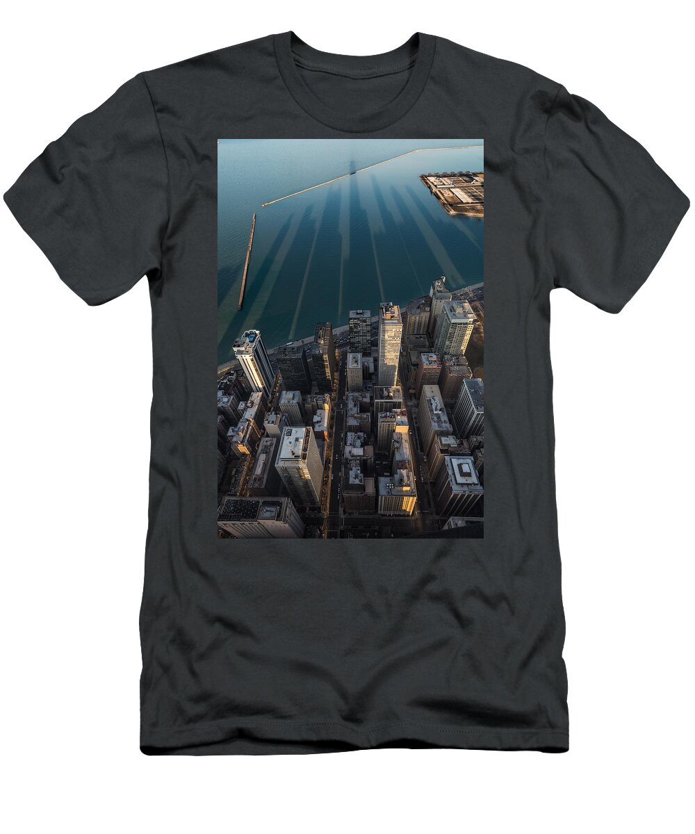 Chicago T-Shirt featuring the photograph Chicago Shadows by Steve Gadomski