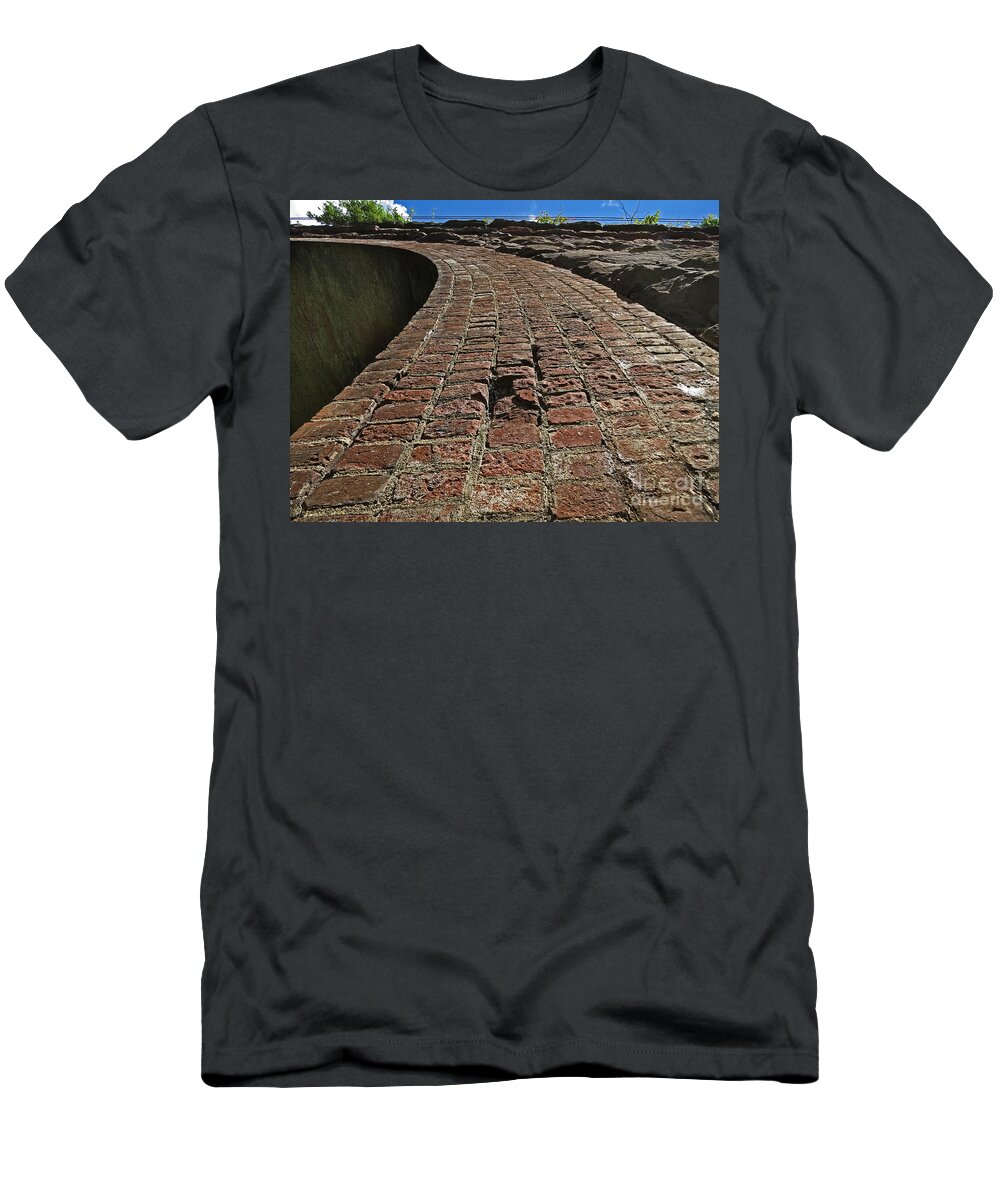 Bridge T-Shirt featuring the photograph Chipmunks View of a Stone bridge by Dawn Gari