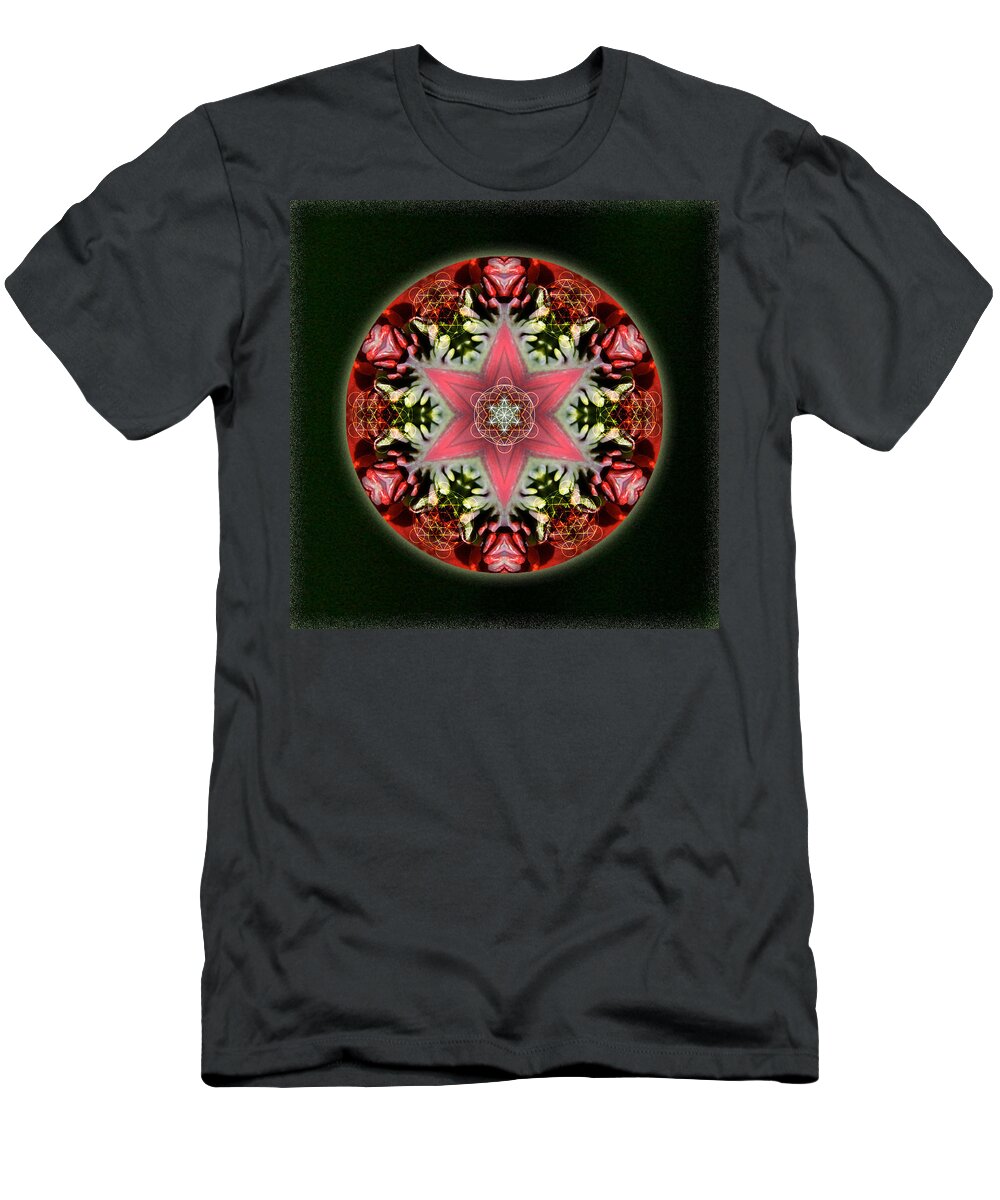 Mandala T-Shirt featuring the mixed media Christmas Star by Alicia Kent