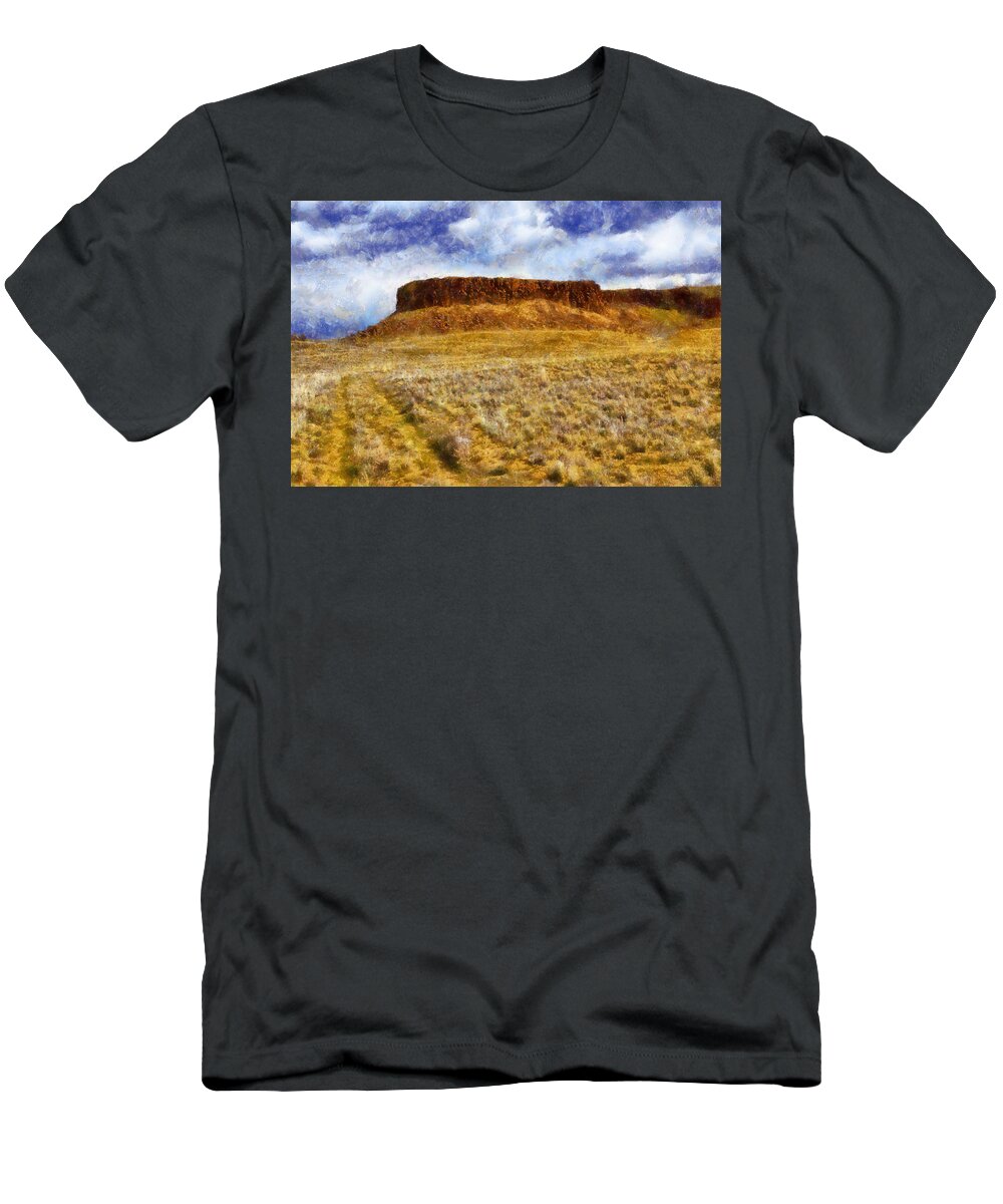 Chukar Lake T-Shirt featuring the digital art Chukar Lake Rocks by Kaylee Mason
