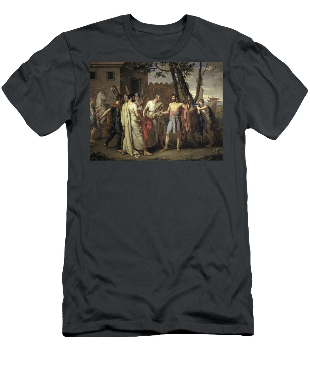 Cincinnatus Abandons The Plow T-Shirt featuring the painting Cincinnatus Abandons the Plow by Juan Antonio Ribera