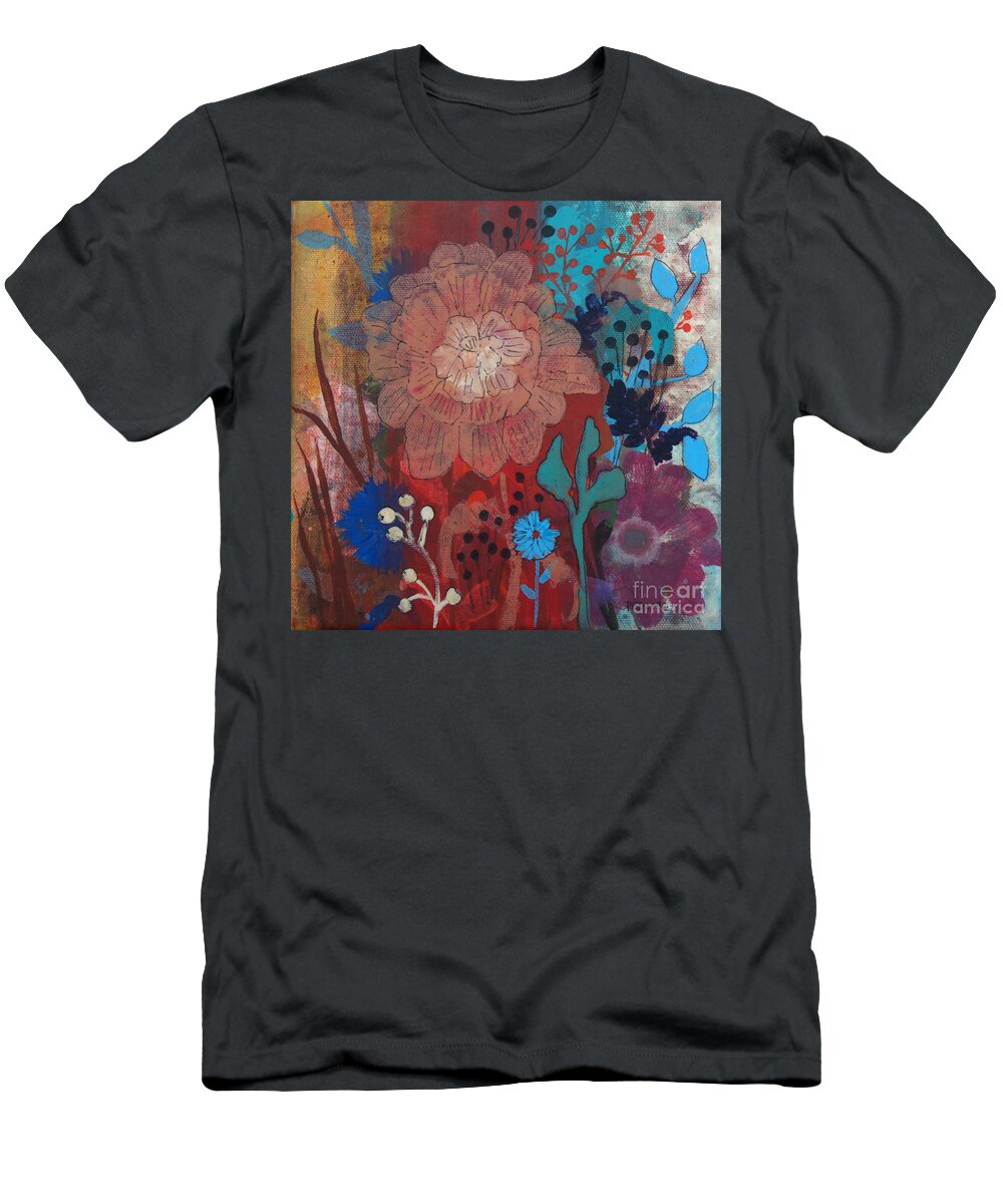 Floral T-Shirt featuring the painting Clarity by Robin Pedrero