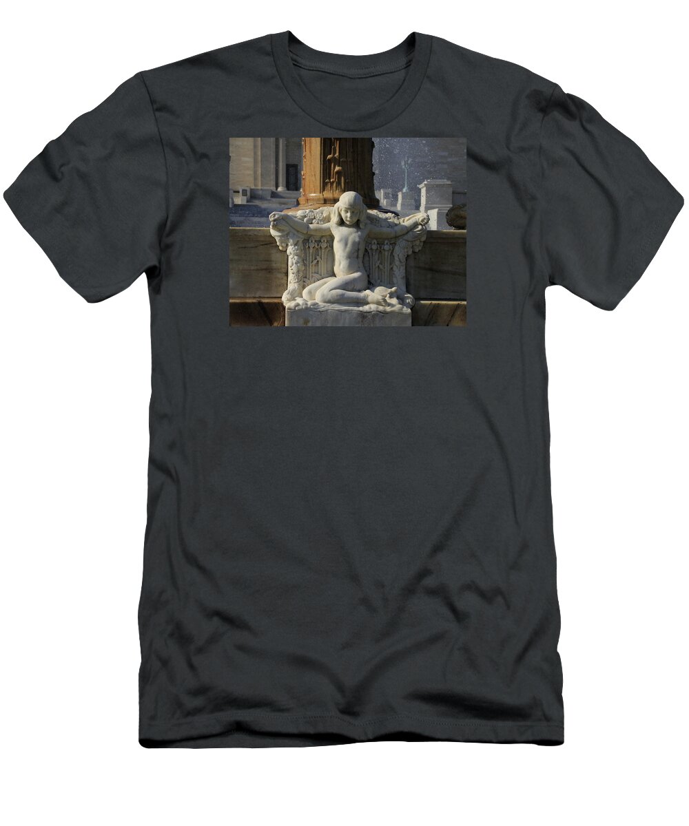 Cleveland T-Shirt featuring the photograph Fountain of Waters Cleveland Art Museum by Valerie Collins