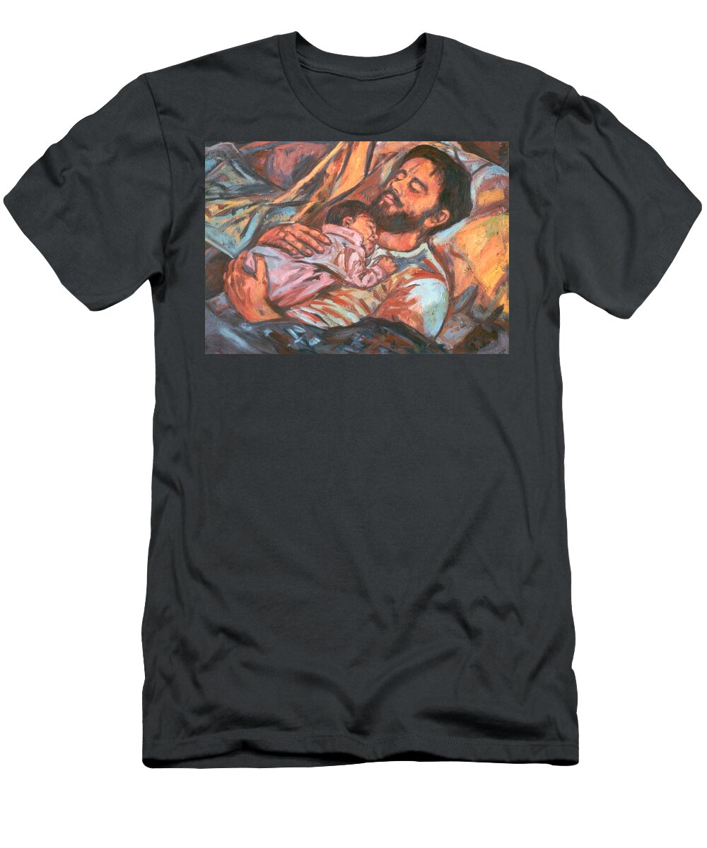 Figure T-Shirt featuring the painting Clyde and Alan by Kendall Kessler