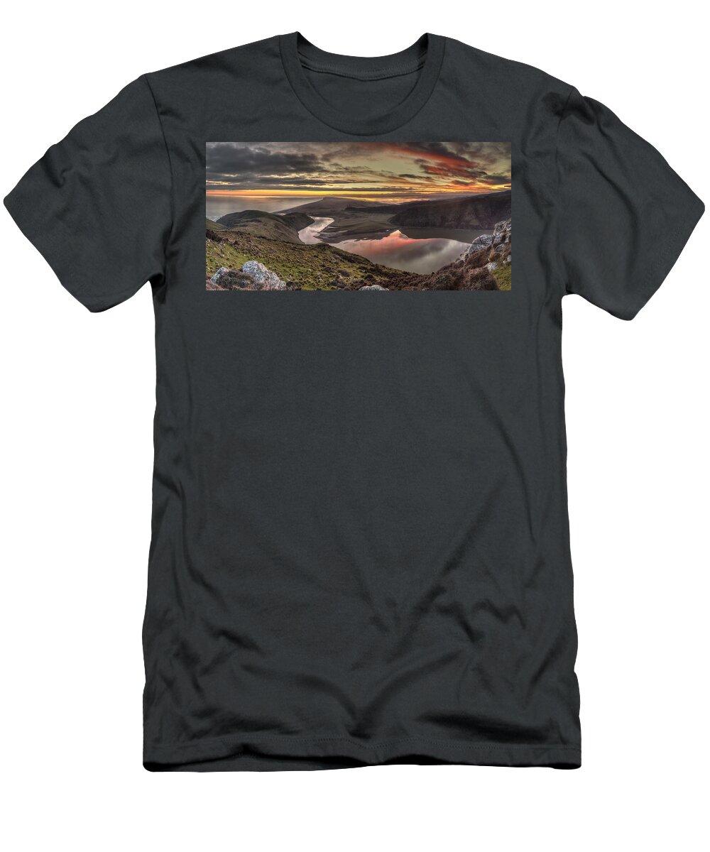 530833 T-Shirt featuring the photograph Coast And Lake Forsyth Canterbury New by Colin Monteath