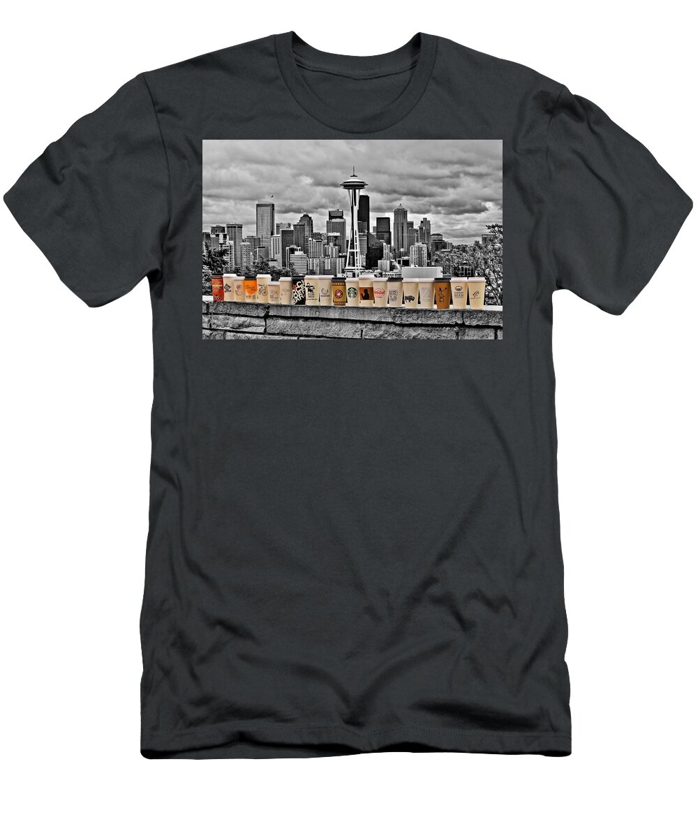 Seattle T-Shirt featuring the photograph Coffee Capital by Benjamin Yeager