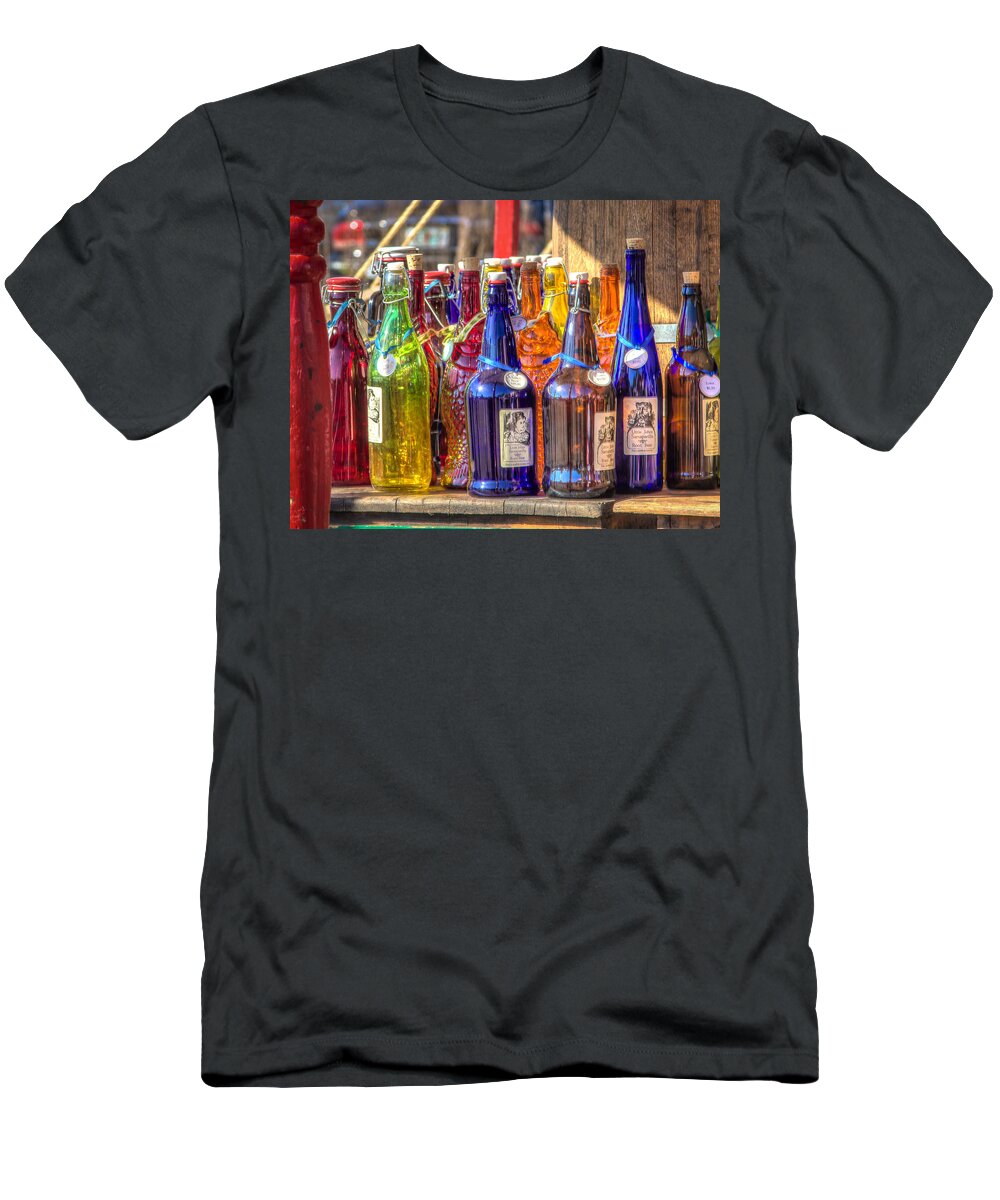 Brooksville T-Shirt featuring the photograph Colorful bottles by Jane Luxton