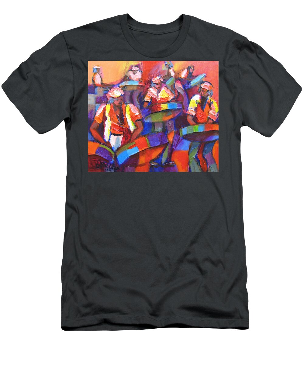 Steel T-Shirt featuring the painting Colour Pan 2 by Cynthia McLean