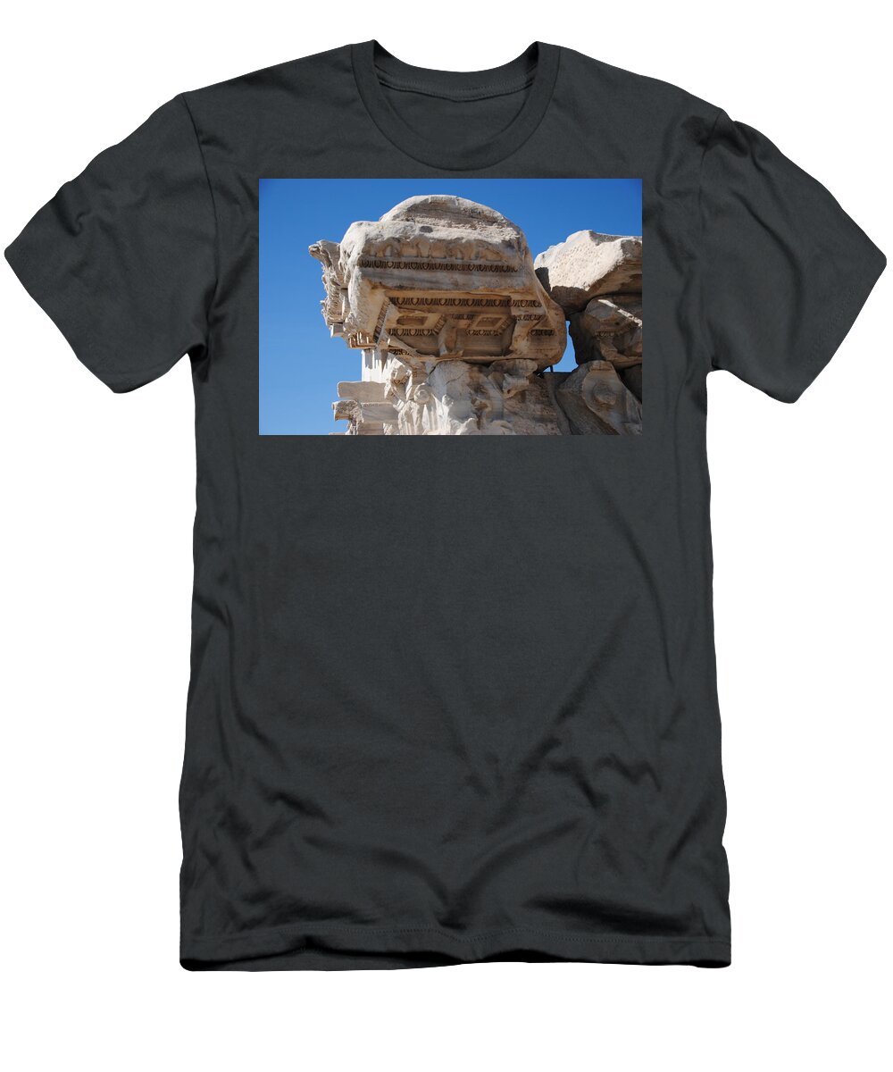 Pergamum T-Shirt featuring the photograph Columns - Pergamum by Jacqueline M Lewis