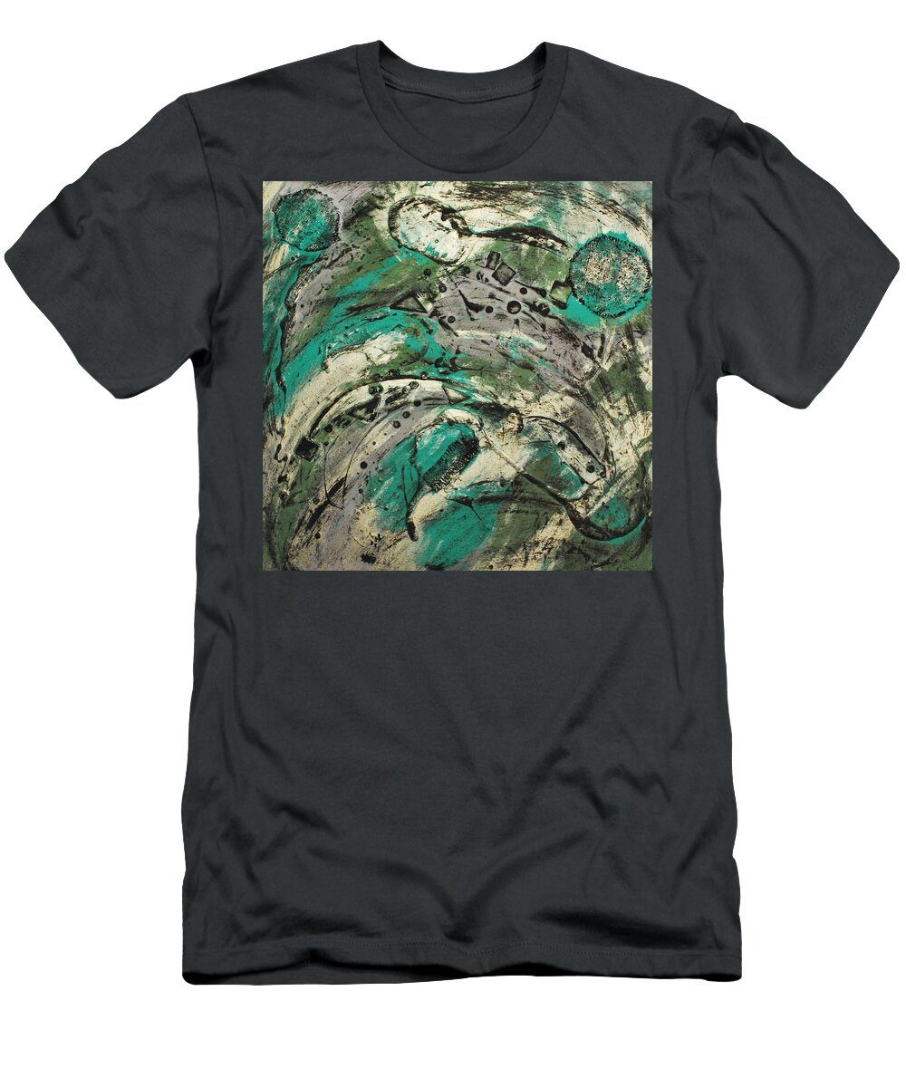Contemporary T-Shirt featuring the painting Cool Breeze by Cleaster Cotton