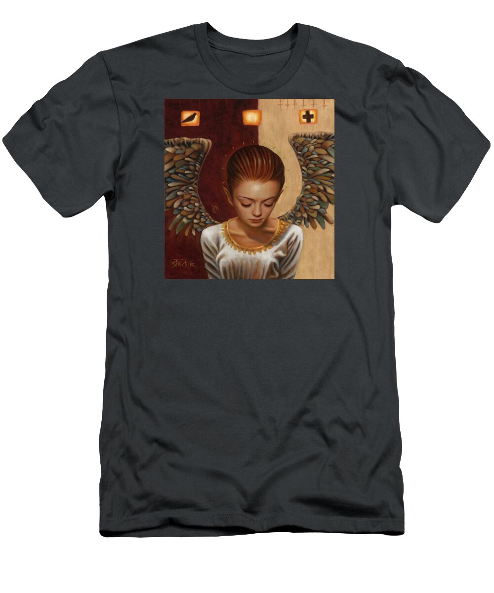 Angel T-Shirt featuring the mixed media Coppertop by Vic Lee