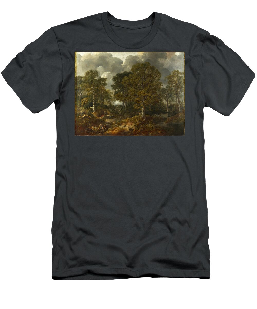 Thomas Gainsborough T-Shirt featuring the painting Cornard Wood near Sudbury Suffolk by Thomas Gainsborough