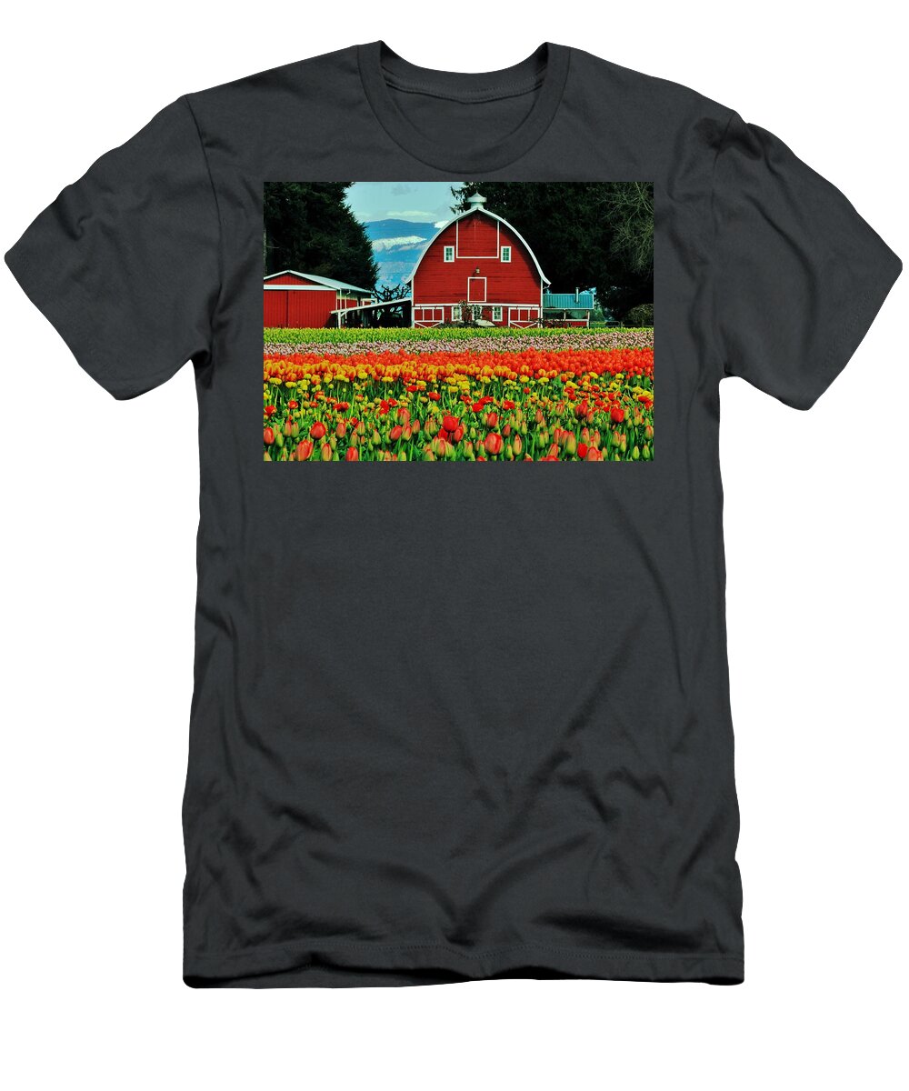 Tulips T-Shirt featuring the photograph Country Charm by Benjamin Yeager