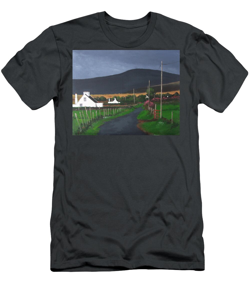 Irish Paintings T-Shirt featuring the painting Country Road by Tony Gunning