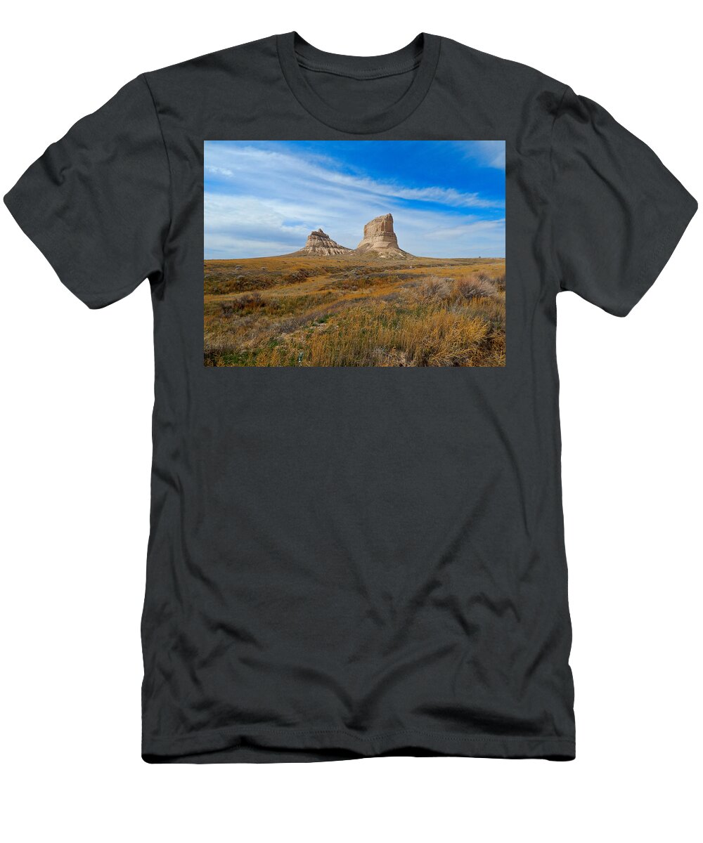 Photo T-Shirt featuring the photograph Courthouse and Jail Rocks by Dan Miller