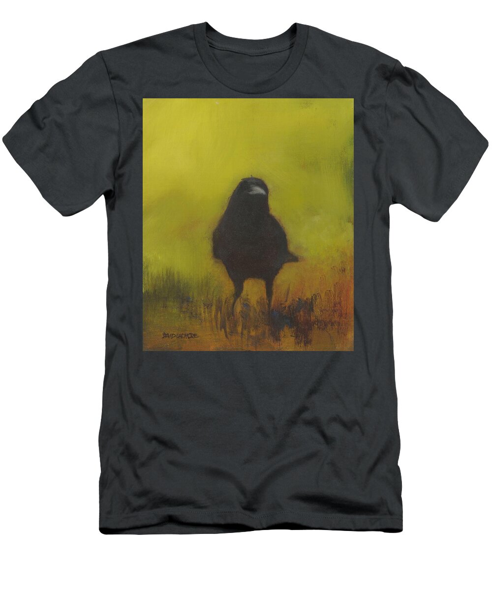 Crow T-Shirt featuring the painting Crow 13 by David Ladmore