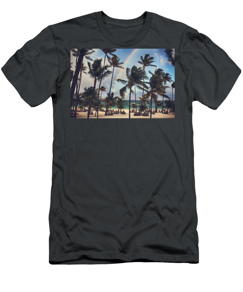 Punta Cana T-Shirt featuring the photograph Cruising Under the Rainbow by Laurie Search