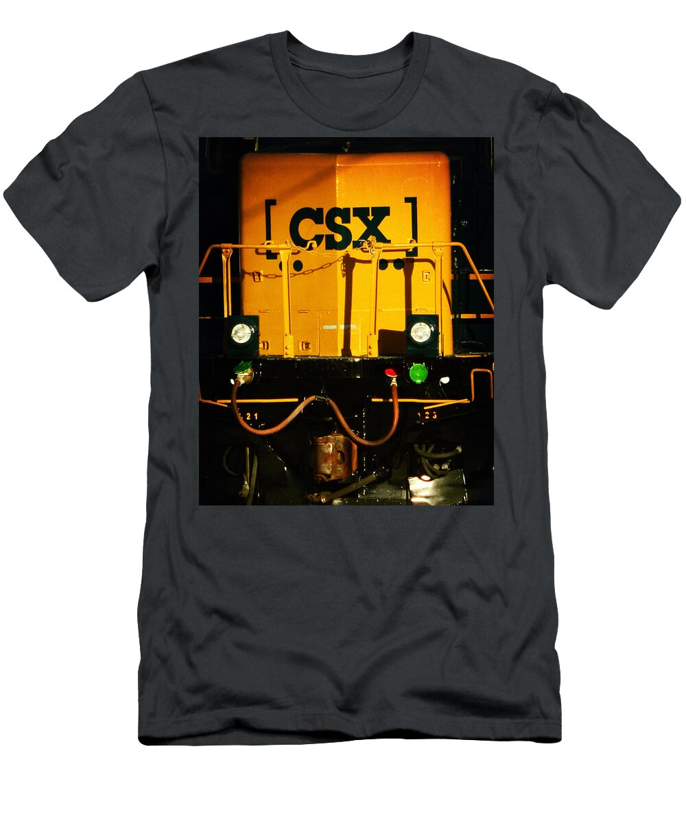 Csx 8585 T-Shirt featuring the photograph CSX Engine Means Business by Bill Swartwout