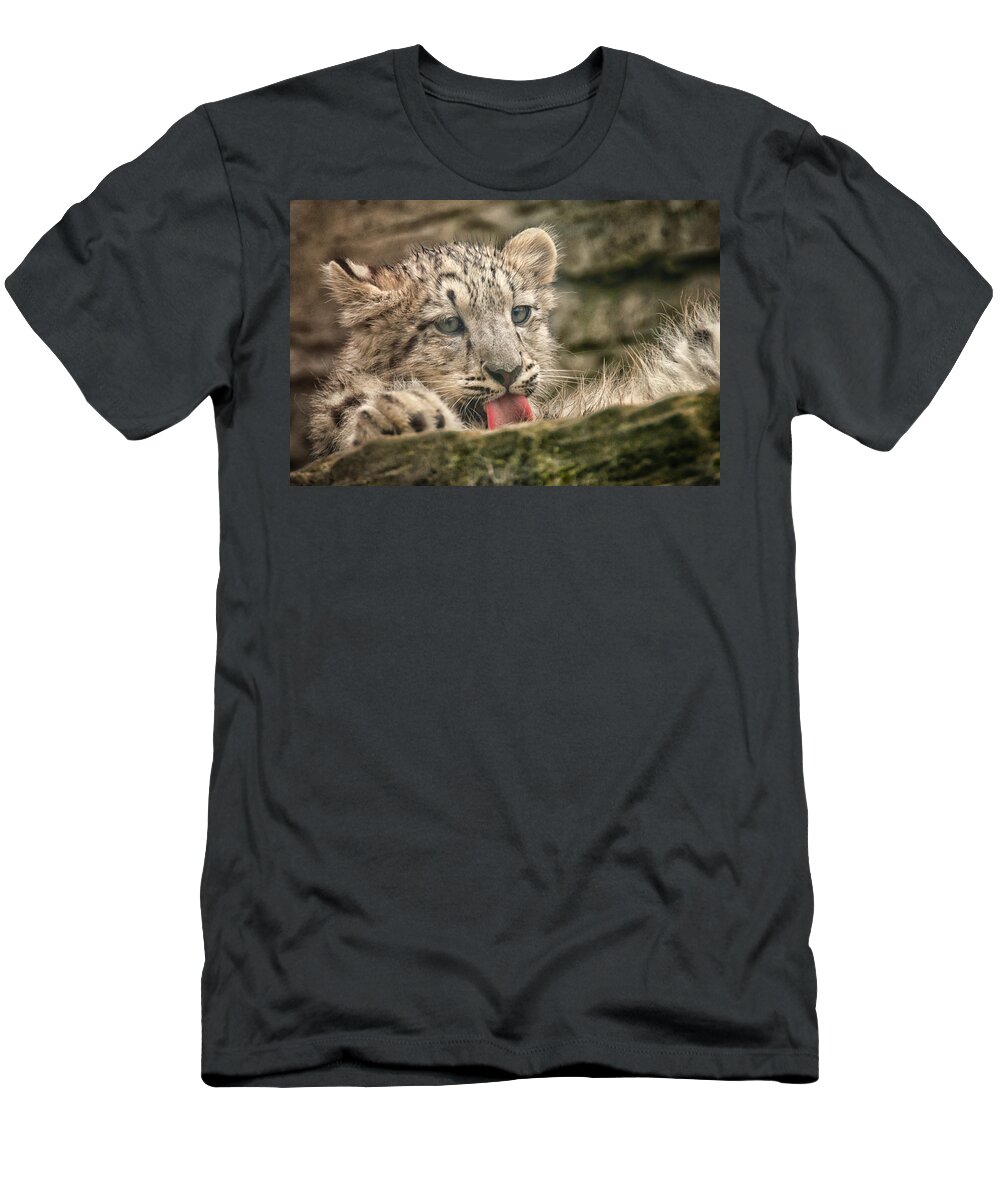 Marwell T-Shirt featuring the photograph Cub and Tongue by Chris Boulton