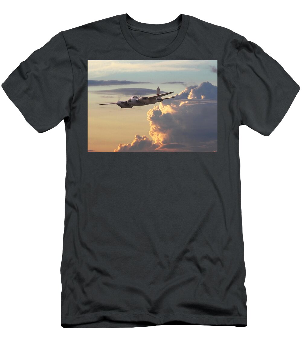 Aircraft T-Shirt featuring the digital art D H Mosquito - Pathfinder by Pat Speirs