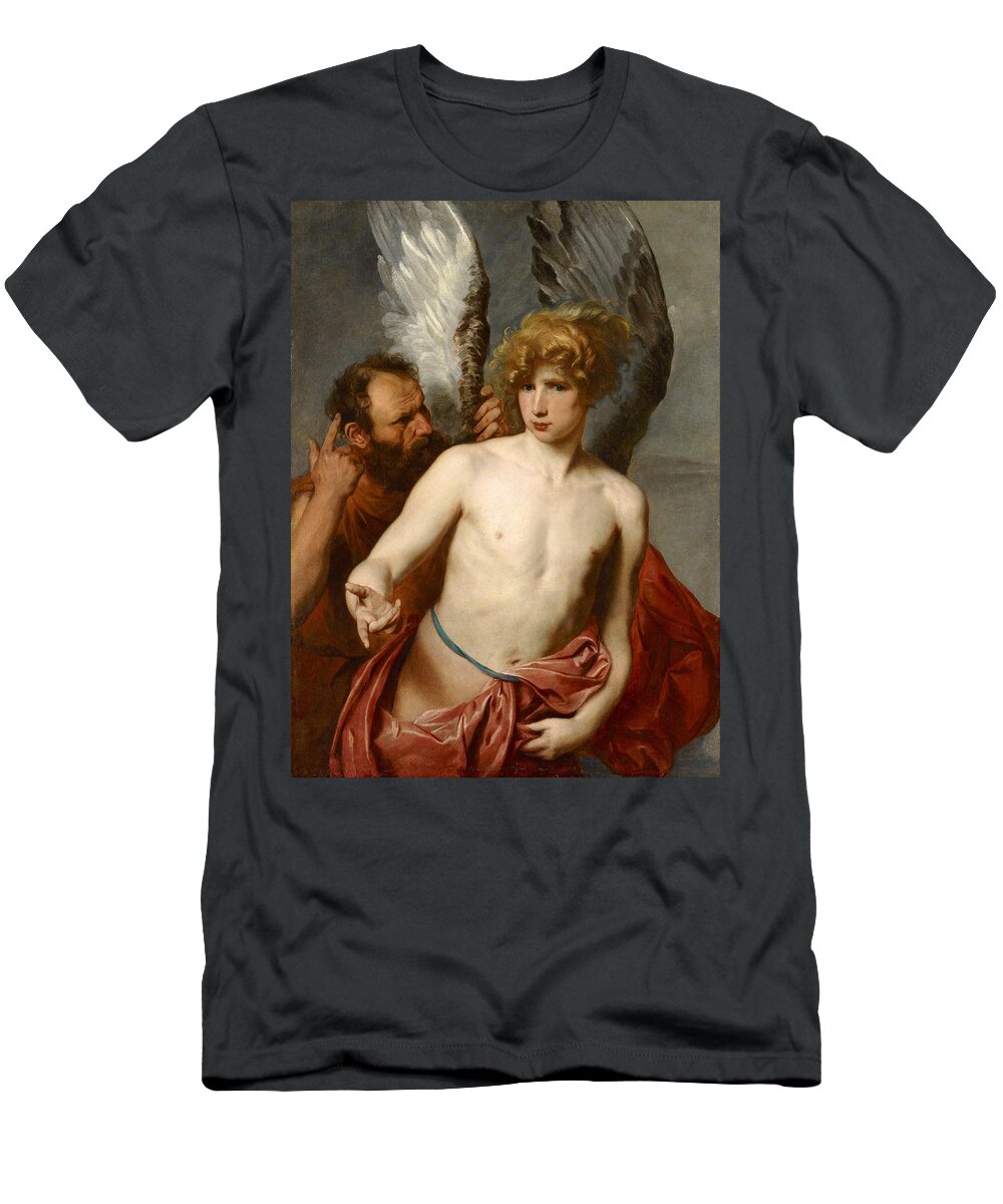 Anthony Van Dyck T-Shirt featuring the painting Daedalus and Icarus by Anthony van Dyck