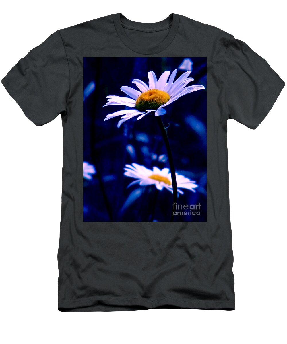 Nature T-Shirt featuring the photograph Daisies In The Blue Realm by Rory Siegel